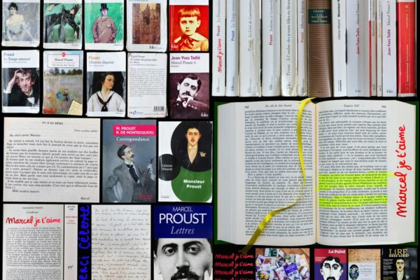 Composition photographique avec des livres de Proust et sur Proust